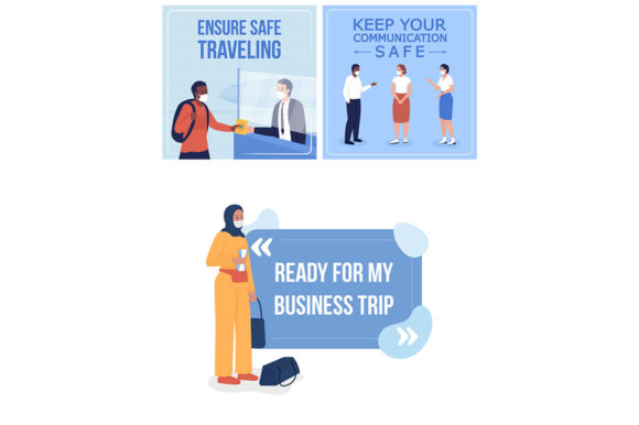 After Covid Social Media Card Mockup Set for Graphic Templates