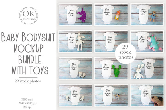 Baby Bodysuit Mockup Bundle for Graphics and Baby Amp