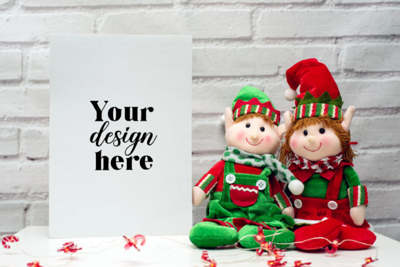 Christmas A4 Card Mockup. Elf Mockup 29 - A Festive Graphic for Holiday Sales