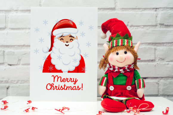 Christmas A4 Card Mockup. Elf Mockup 44 – A Festive Graphic Asset for Invitations Amp