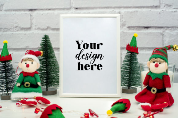 Christmas Frame Mockup Elf Mockup 106: A Festive Graphic for Frames Amp