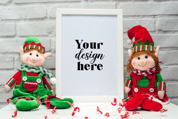 Christmas Frame Mockup Elf Mockup 7 - Graphics for Christmas Amp