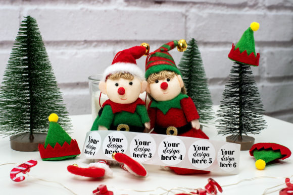 Christmas Sticker Mockup Elf 111 for Labels Amp Graphics