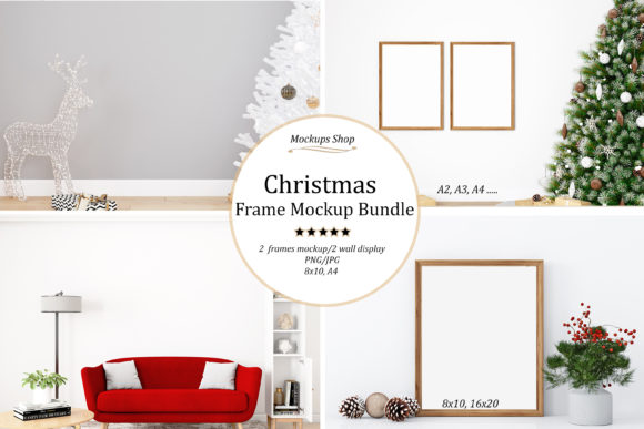 Frame Mockup Bundle Christmas Graphics for Holiday Branding