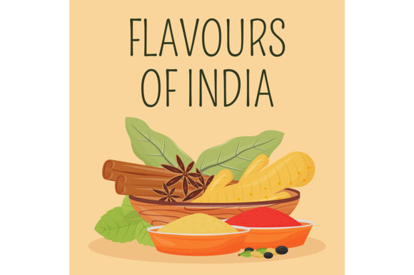 Indian Spices Social Media Post Mockup for Graphic Templates