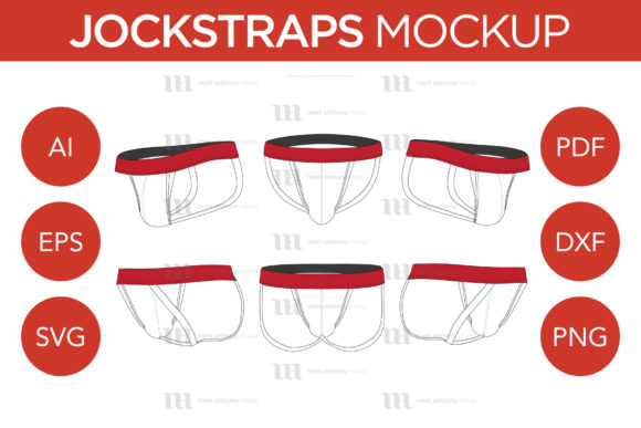 Jockstrap Vector Mockup Template for Graphics and Crafts