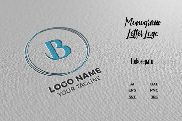 Logo Letter B Blue Texture Mockup for Logos and Graphics