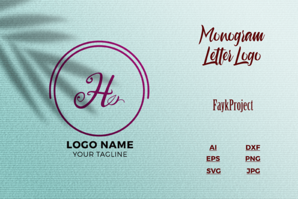 Logo Letter H Purple Texture Mockup Review