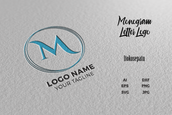 Logo Letter M Blue Texture Mockup - A Versatile Graphic Design Asset