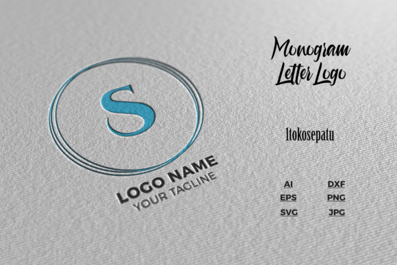 Logo Letter S Blue Texture Mockup for Logos and Graphics