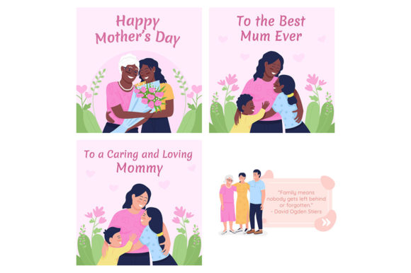 Mother Appreciation Day Post Mockup Set for Graphic Templates