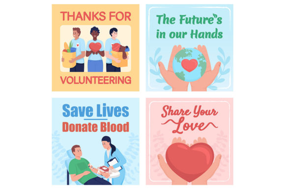 Participation in Charity Card Mockup Set for Graphic Templates