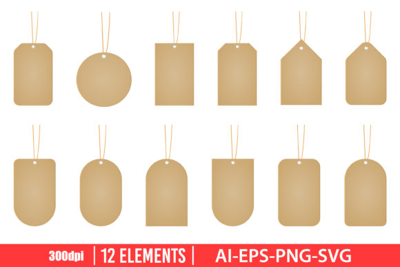 Price Tag Mockup Clipart Set for Local Business Branding