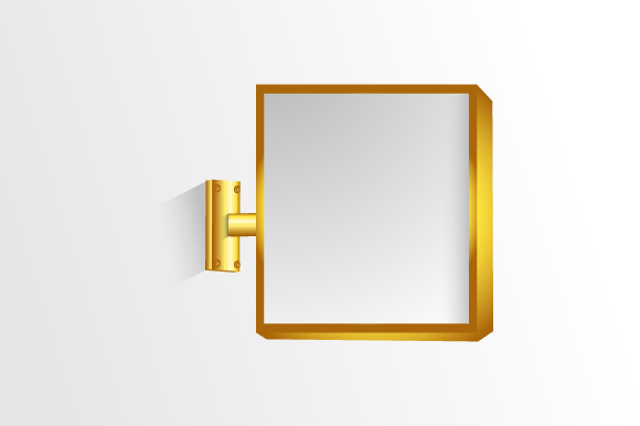 Realistic Gold Box City Sign Mockup for Graphic Templates