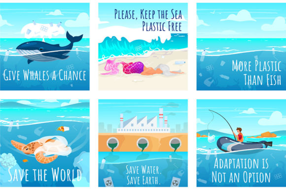 Save World Social Media Post Mockup Set - Graphic Templates for Impactful Branding