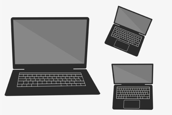 Set of Laptop Mockup with Blank Screen for Branding and Graphics