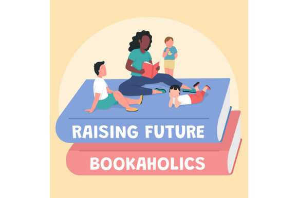 Teacher with Children Post Mockup for Graphic Templates