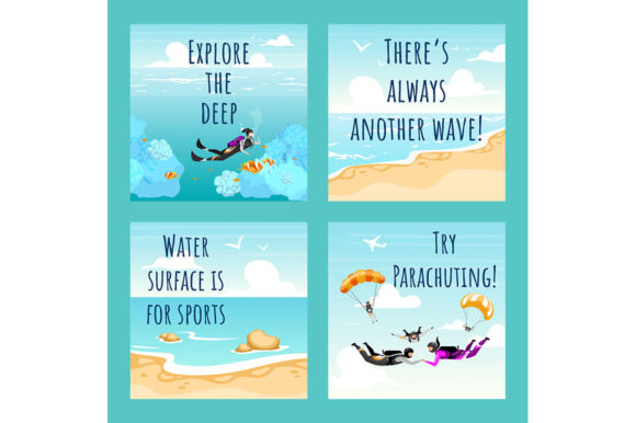 Water Sport Social Media Mockup Graphics for Handmade Creations