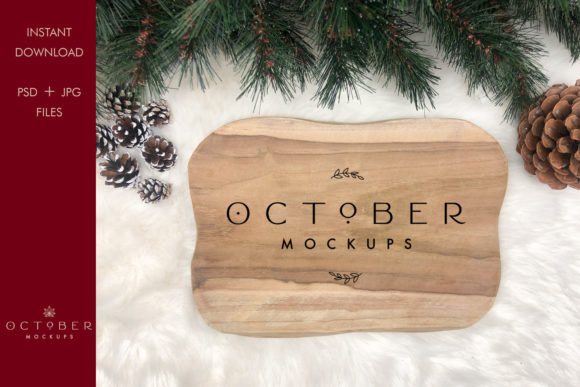 Wooden Plate Mockup Christmas Sign Mockup for Graphics and Christmas Amp